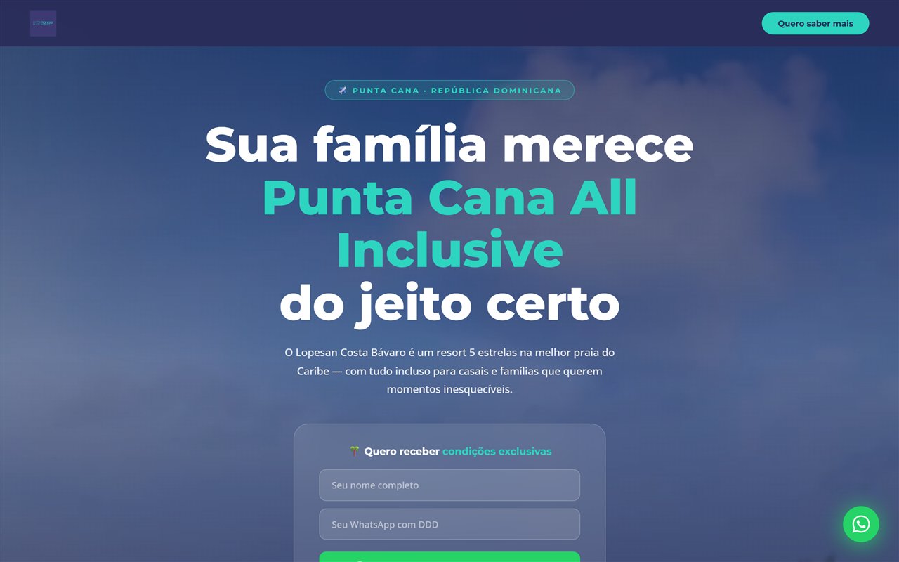 Landing page de resort